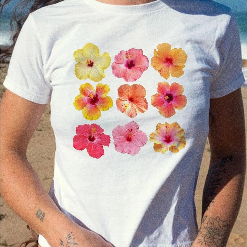 Floral Graphic White T-Shirt